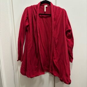 J. Jill Pure Jill Large Long Red Flowy Draped Cardigan